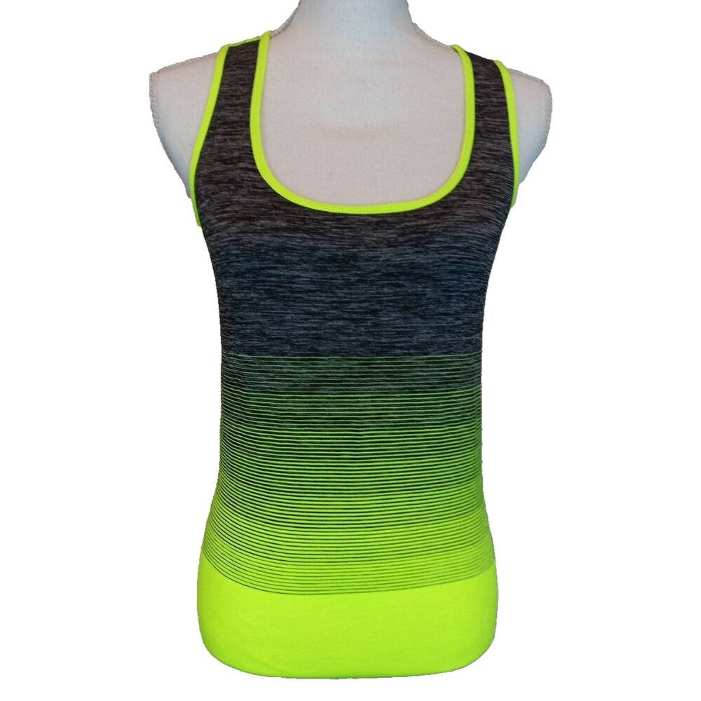 Sports Athletic Yellow Black Stripe XL Top is perfect for Yoga &Fitness Workouts